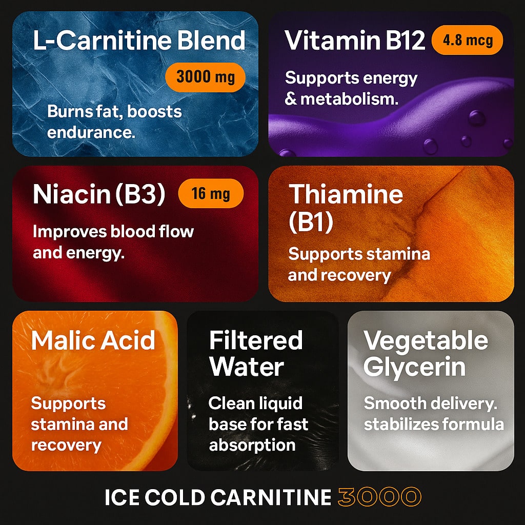Liquid Carnitine 3000 - Natural Performance Shred Kit Ice Cold